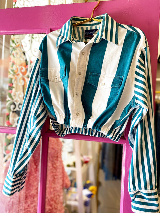 Redone Striped Wrangler Crop