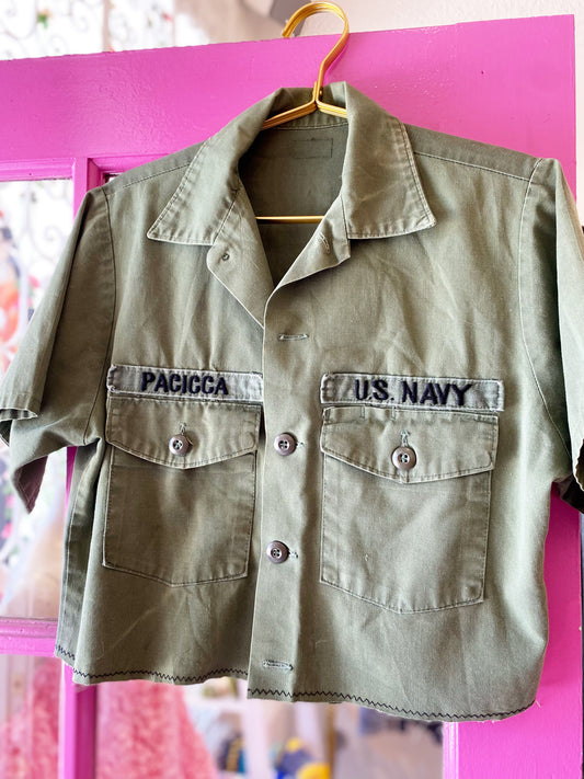 Redone Navy Vintage Crop