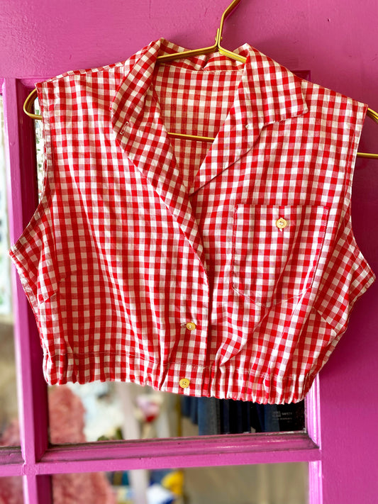 Redone Vintage Check Top