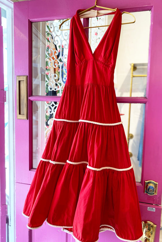 Vintage Red Halter Dress