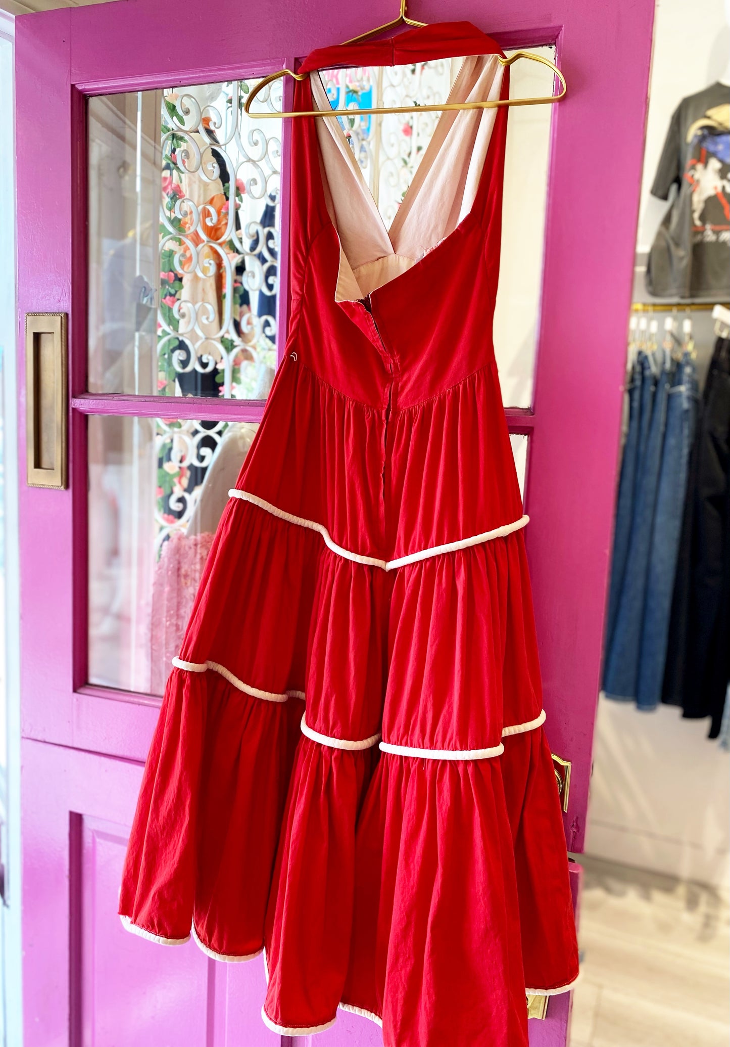 Vintage Red Halter Dress