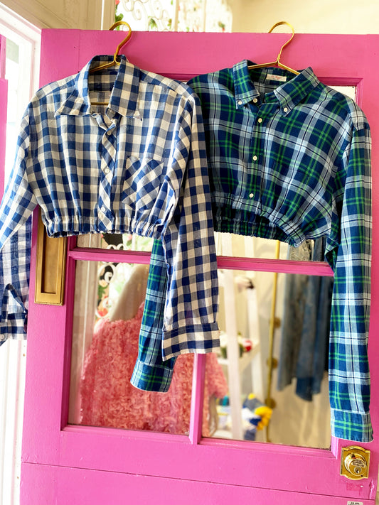 Redone Vintage Crop Flannels