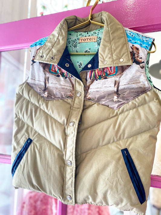 Western Donkey Puffer Vest
