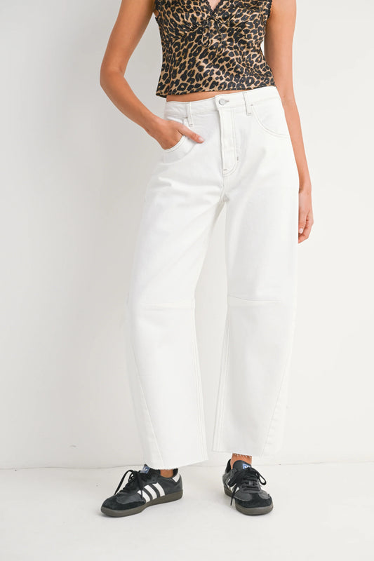 White Classic Barrel Denim
