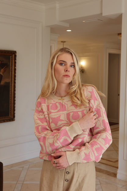 Western Knit Monogram Knit Sweater