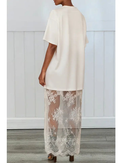Pre-Order Lace Maxi Shirt Dress