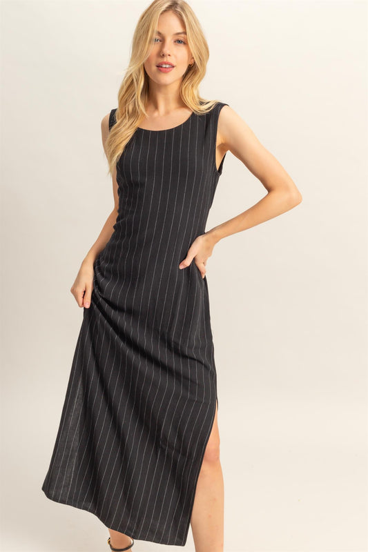 Pinstripe Midi Dress