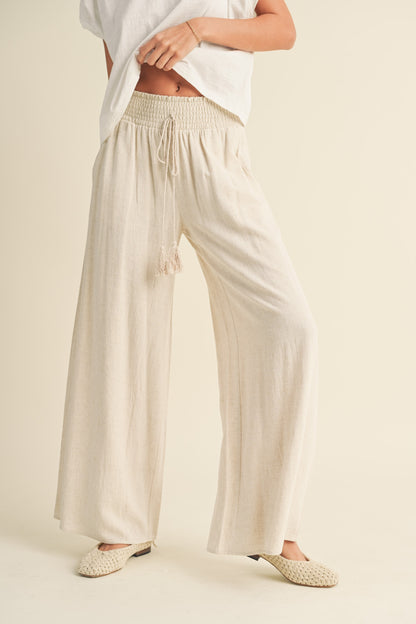 Tassel Linen Pants