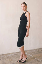 Lace Hem Capri Pants