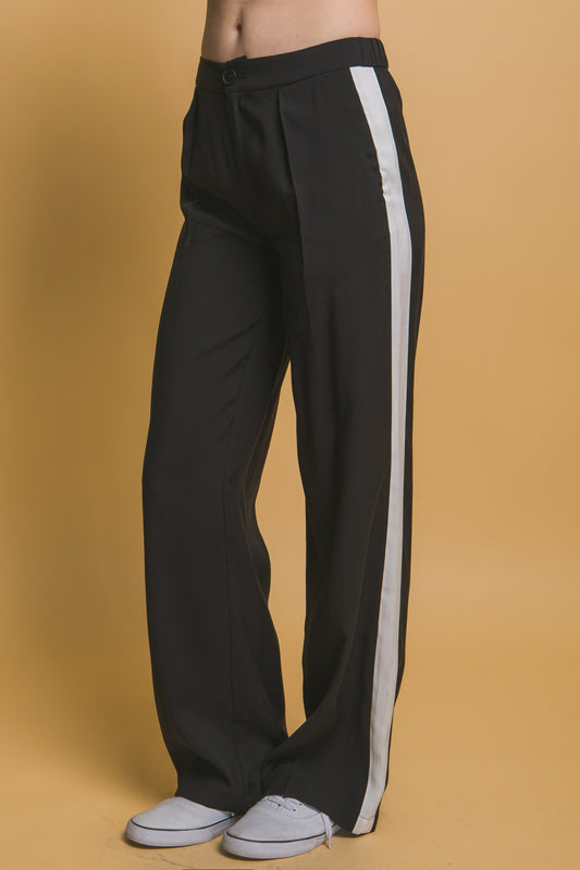 Pleated Stripe Trouser