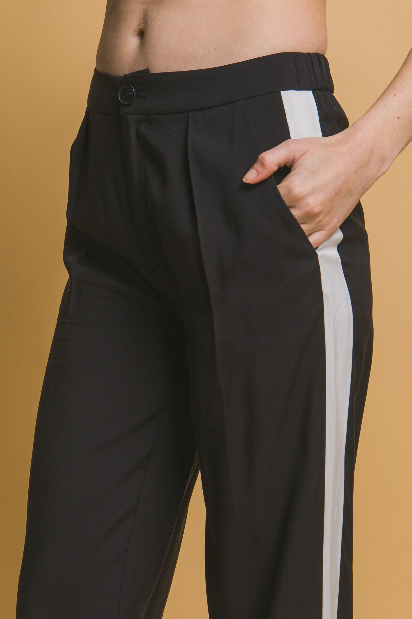 Pleated Stripe Trouser