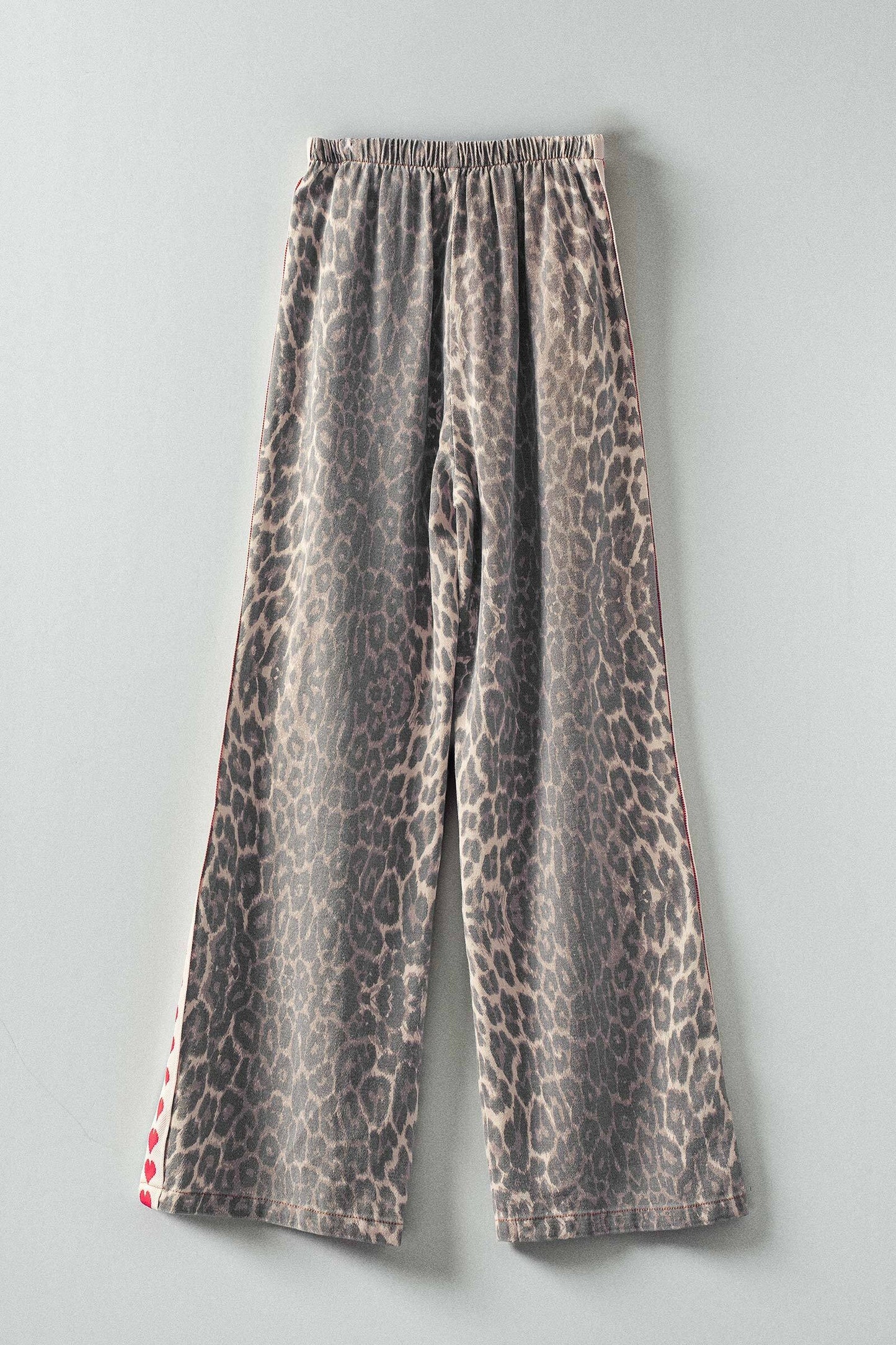 Heart Trim Leopard Pants
