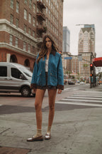 Cordoury Trim Denim Jacket