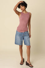 Malibu Ribbed Fitted Scoop Neck Tank Top