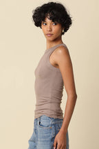 Malibu Ribbed Fitted Scoop Neck Tank Top