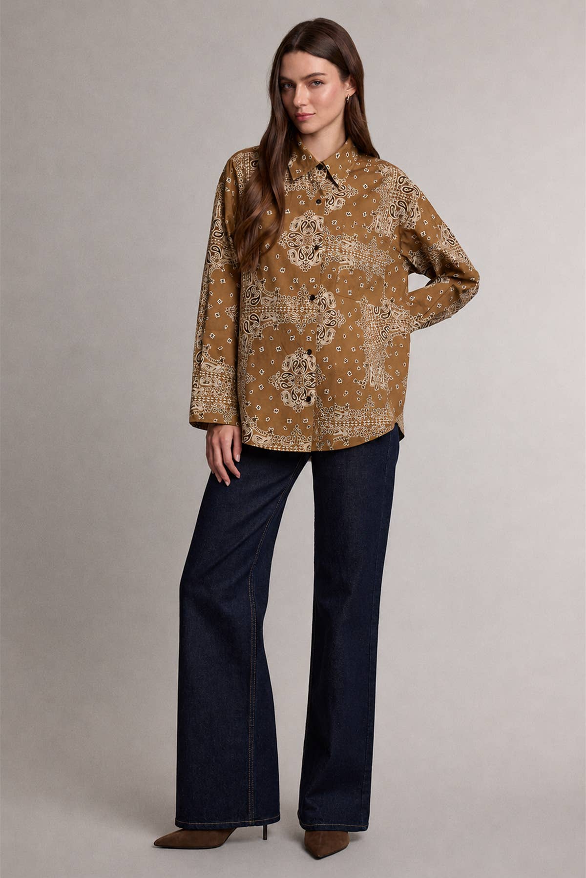 Bandana Print Button-Up