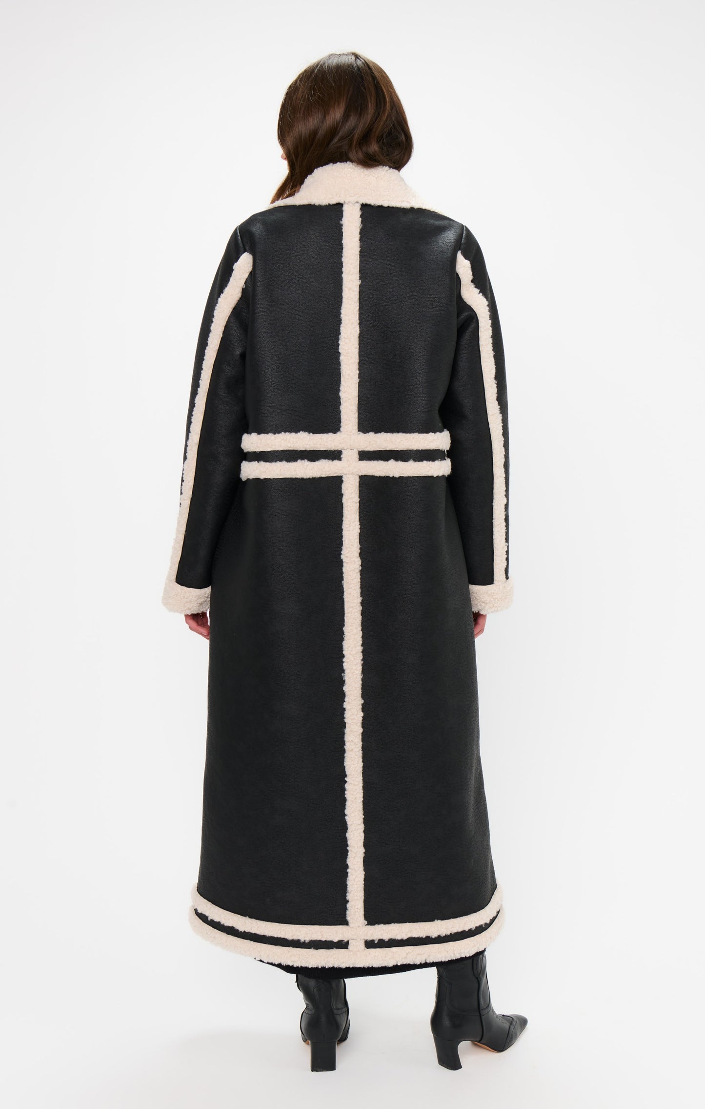 Swiss Alpes Coat Faux Leather With Sherpa