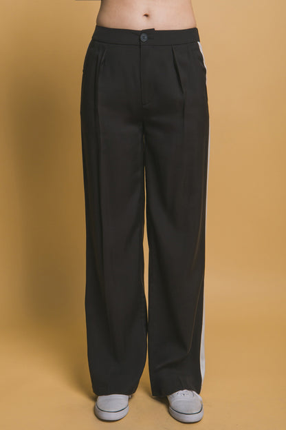 Pleated Stripe Trouser