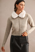 Sophia Fur Collar Cardigan