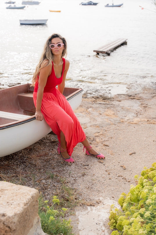 Colorblock Draped Knit Jumpsuit