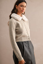 Sophia Fur Collar Cardigan
