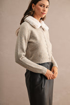 Sophia Fur Collar Cardigan
