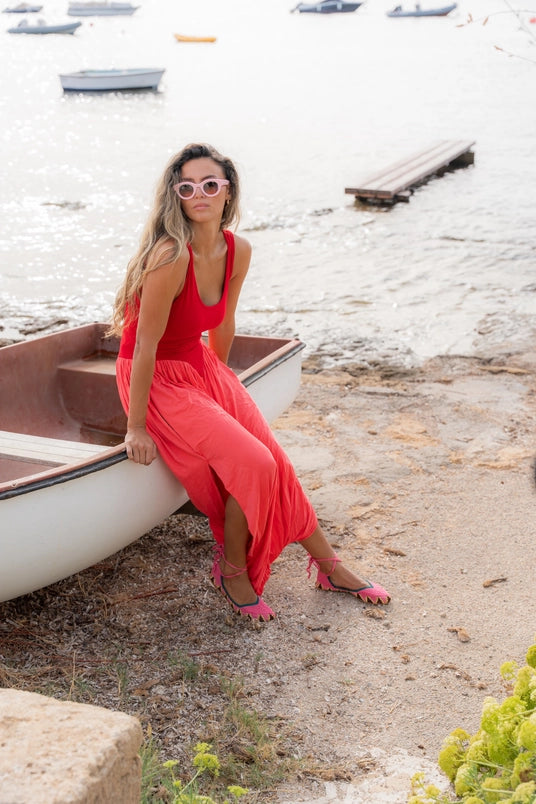 Colorblock Draped Knit Jumpsuit