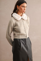 Sophia Fur Collar Cardigan