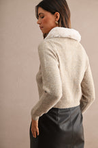 Sophia Fur Collar Cardigan
