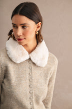 Sophia Fur Collar Cardigan