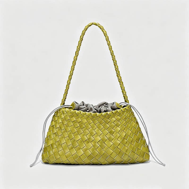 Woven Drawstring Shoulder Bag