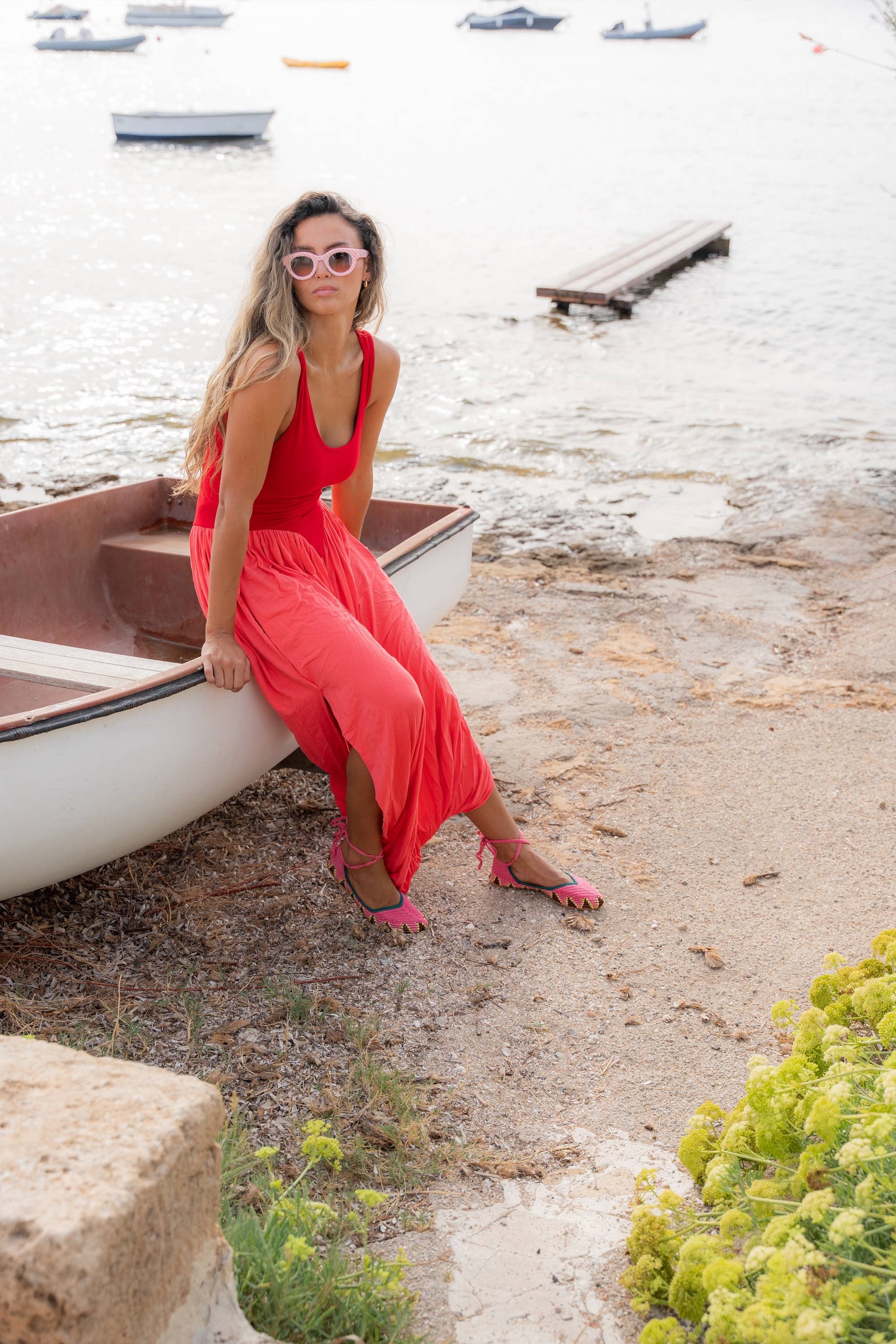 Colorblock Draped Knit Jumpsuit