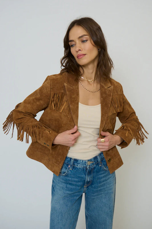 Atlas Suede Fringe Blazer