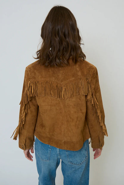 Atlas Suede Fringe Blazer