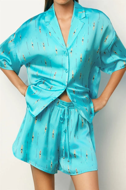 Azure Swimmer Lounge Top