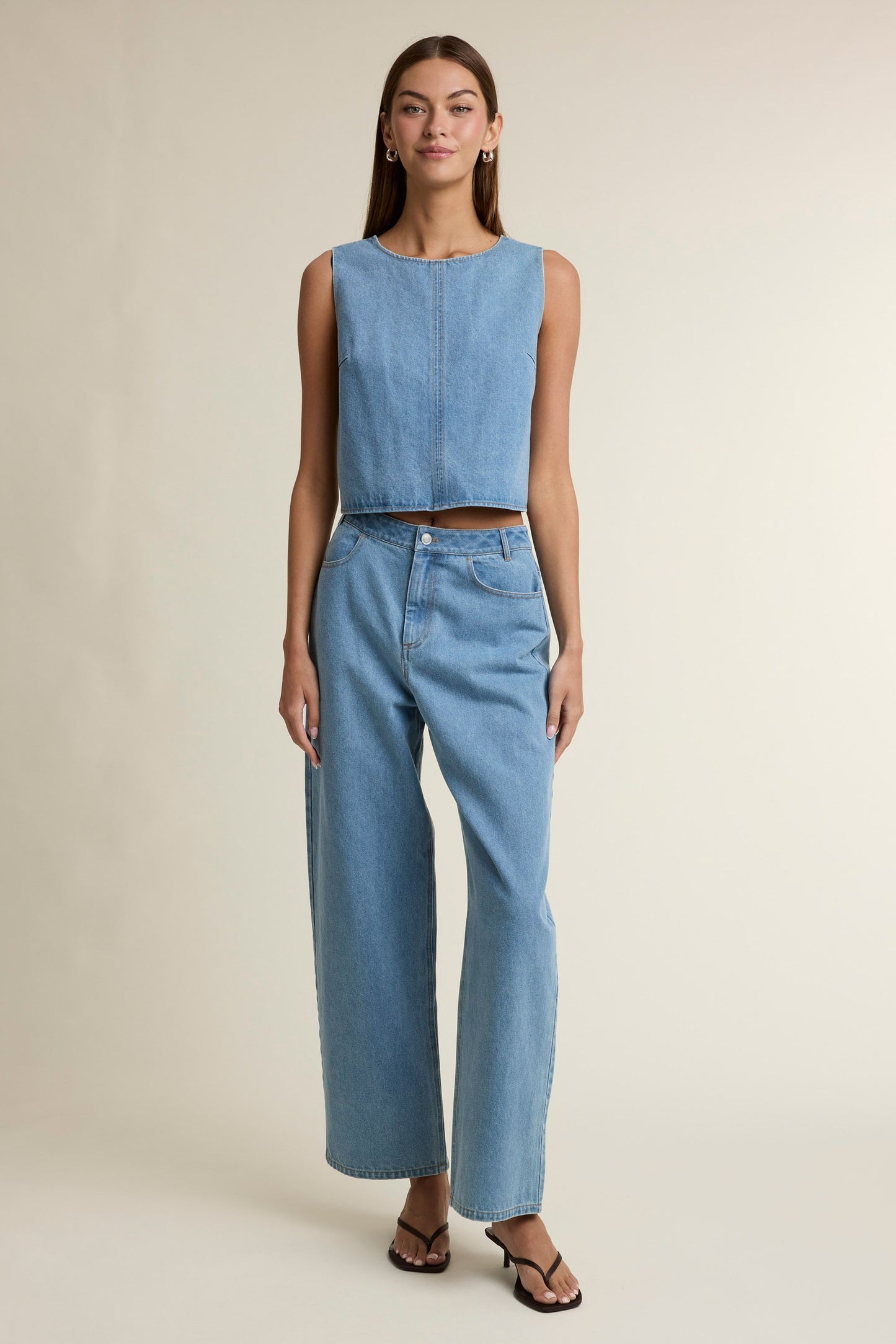 Stella Denim Tie Top