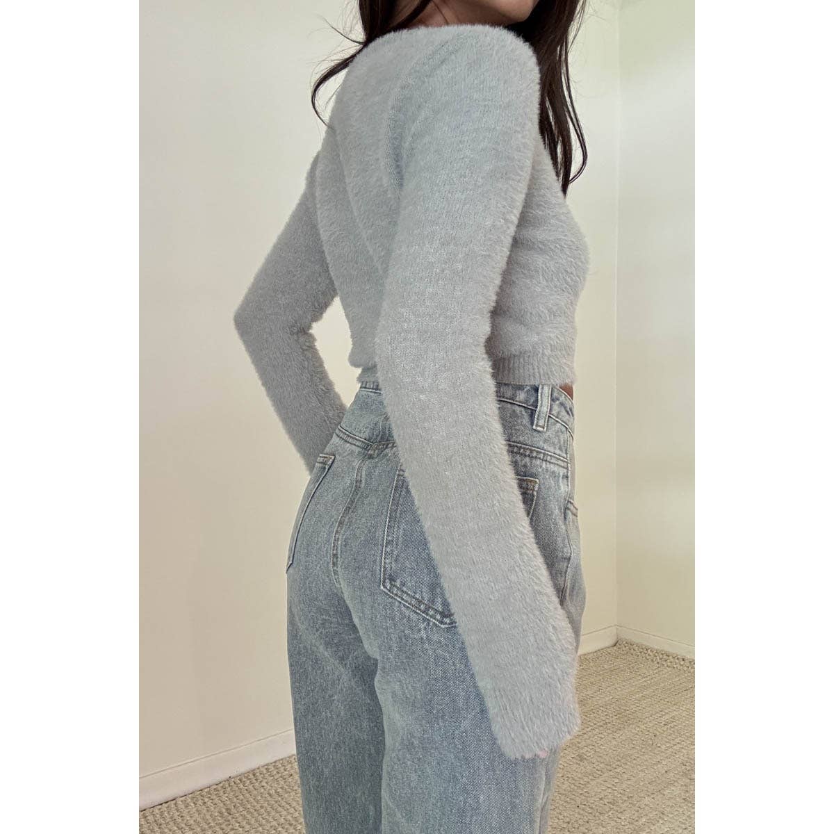 Knit Scoop Neck Button Down Cardigan