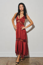 Helena Satin Lace Maxi
