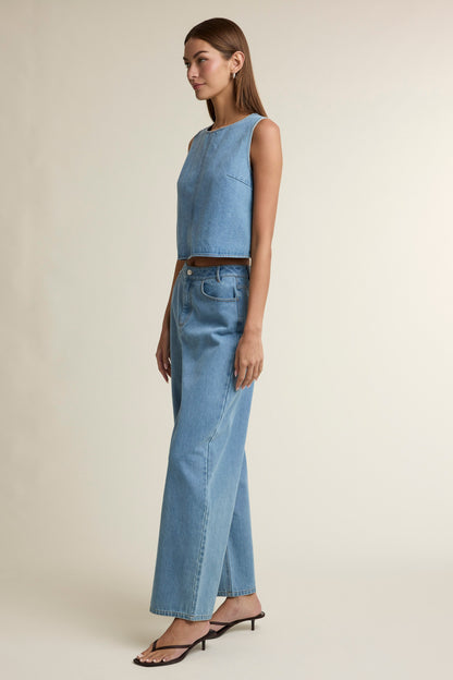 Stella Denim Tie Top