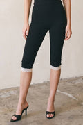 Lace Hem Capri Pants