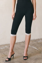 Lace Hem Capri Pants