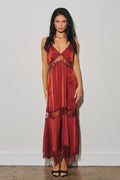 Helena Satin Lace Maxi