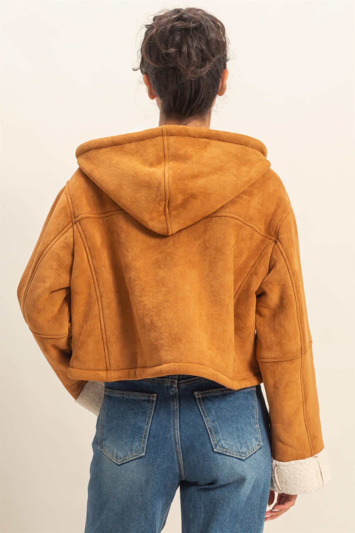 Faux Suede Crop Jacket
