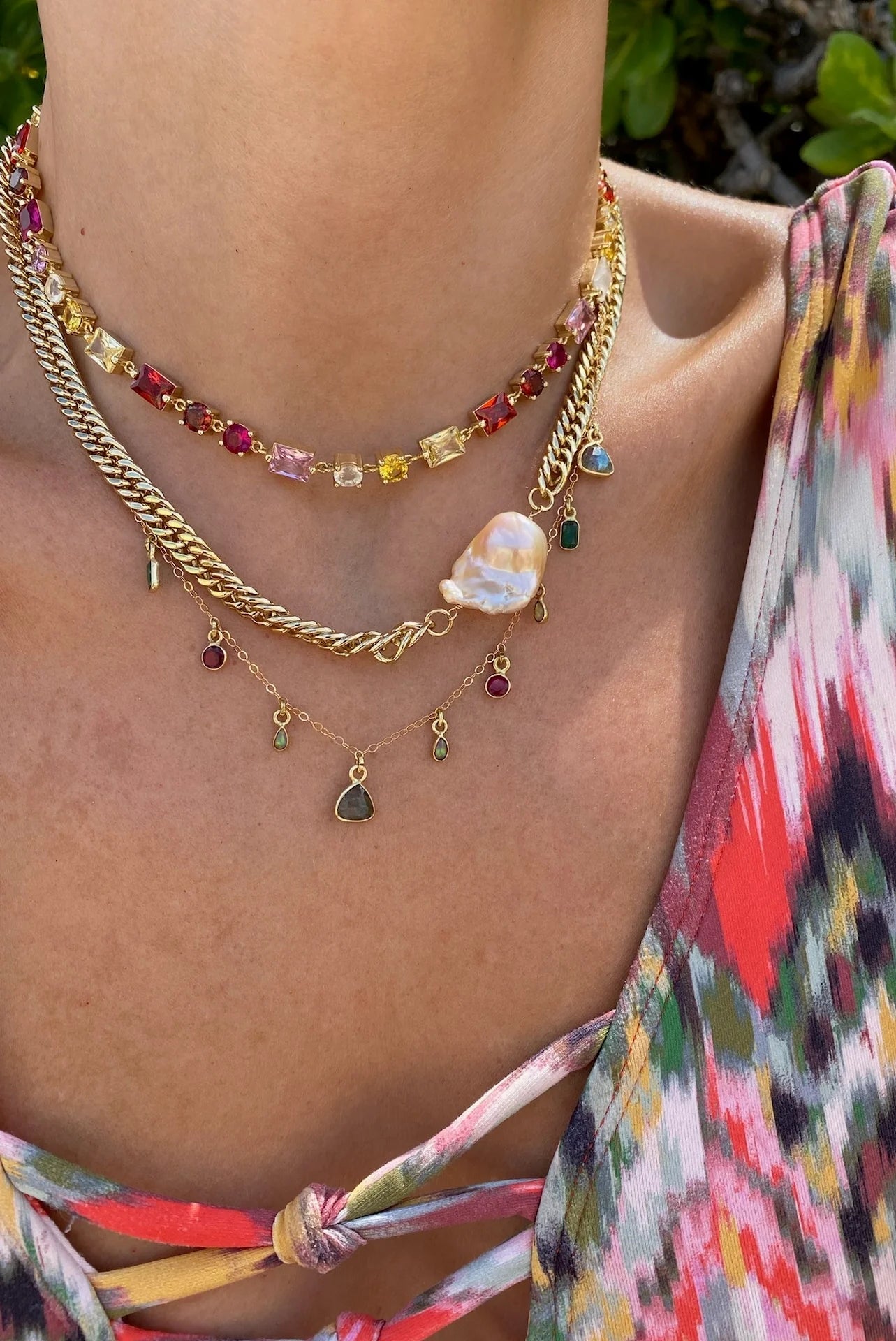 Bling Pearl Necklace - Polkadots & Moonbeams LANative GemBling Pearl Necklace