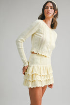 Bow Pointelle Ruffle Skirt - Polkadots & Moonbeams LAPolkadots & MoonbeamsBUTTERSBow Pointelle Ruffle Skirt
