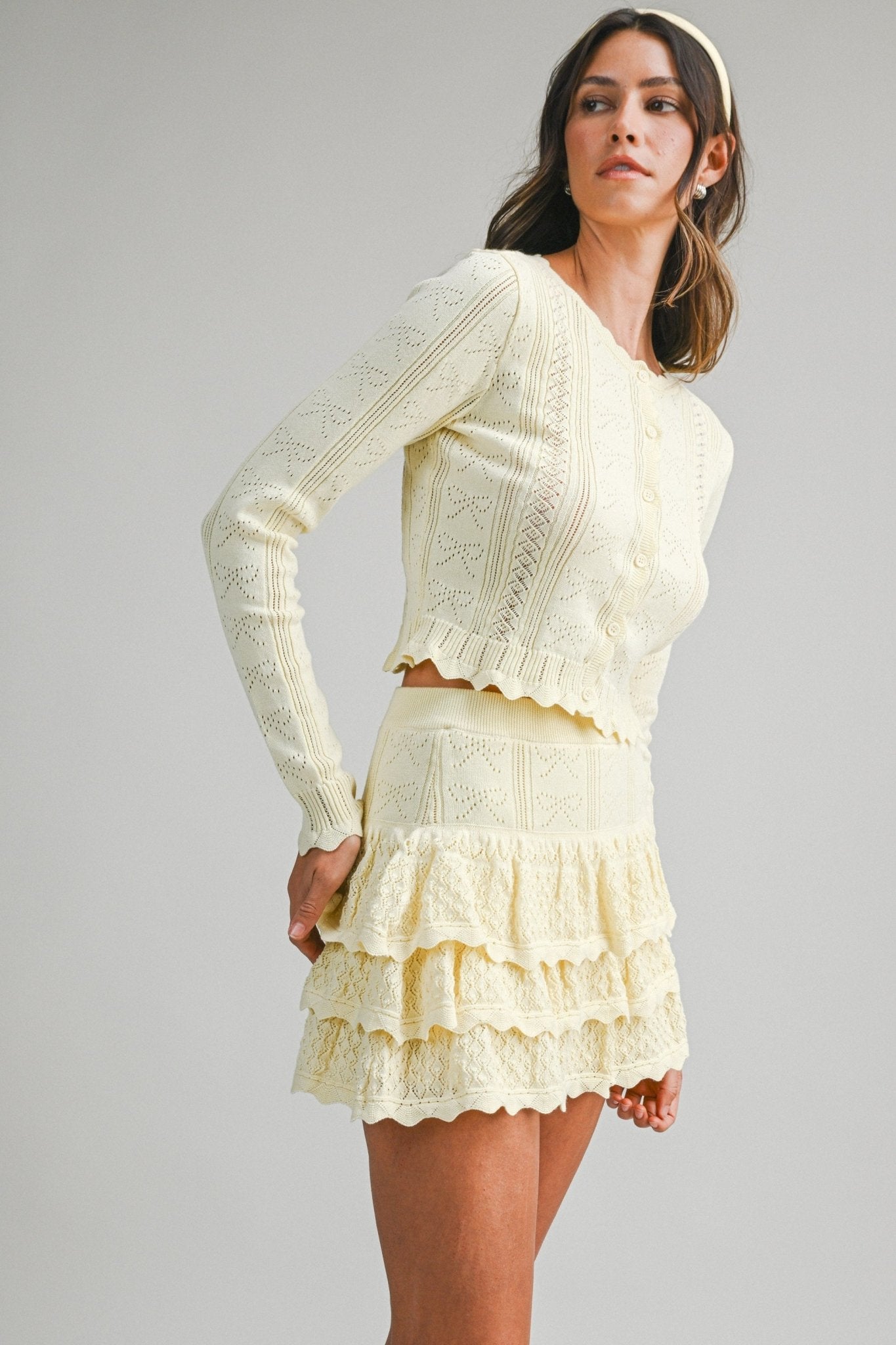 Bow Pointelle Ruffle Skirt - Polkadots & Moonbeams LAPolkadots & MoonbeamsBUTTERSBow Pointelle Ruffle Skirt