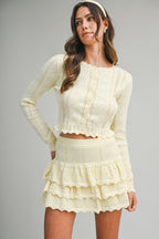 Bow Pointelle Ruffle Skirt - Polkadots & Moonbeams LAPolkadots & MoonbeamsBUTTERSBow Pointelle Ruffle Skirt