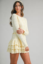 Bow Pointelle Ruffle Skirt - Polkadots & Moonbeams LAPolkadots & MoonbeamsBUTTERSBow Pointelle Ruffle Skirt