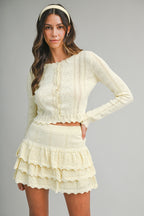 Bow Pointelle Ruffle Skirt - Polkadots & Moonbeams LAPolkadots & MoonbeamsBUTTERSBow Pointelle Ruffle Skirt