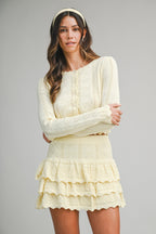 Bow Pointelle Ruffle Skirt - Polkadots & Moonbeams LAPolkadots & MoonbeamsBUTTERSBow Pointelle Ruffle Skirt